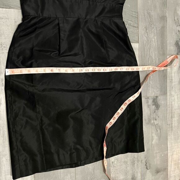 J Crew Black Silk Faux Wrap BodiceV Neck Tank Criss Cross Back Sheath Dress 6 - Picture 8 of 11